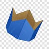 3d blue paper crown father's day man november blue with transparent background