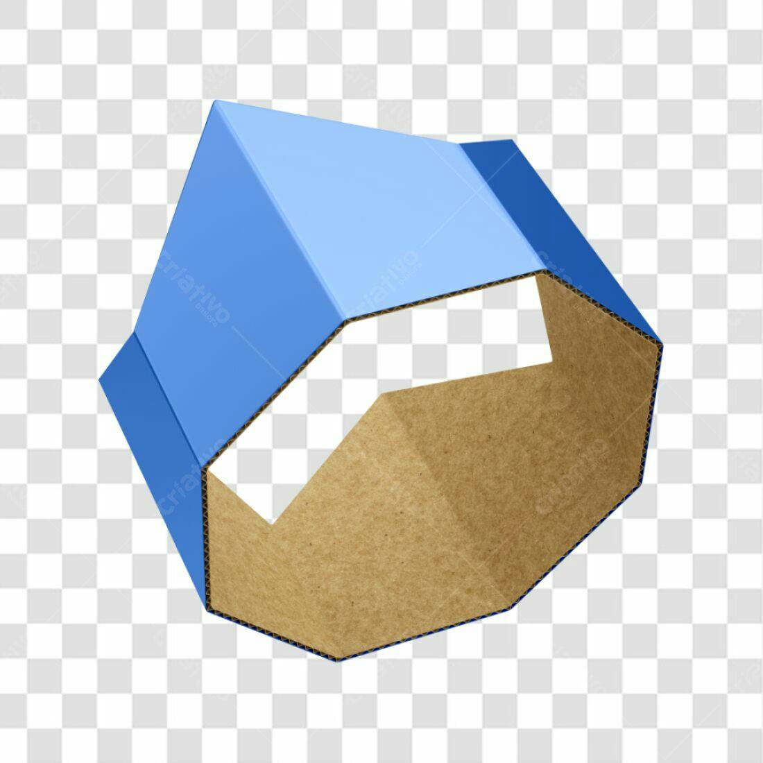 Embalagem em formato octogonal PNG com fundo transparente