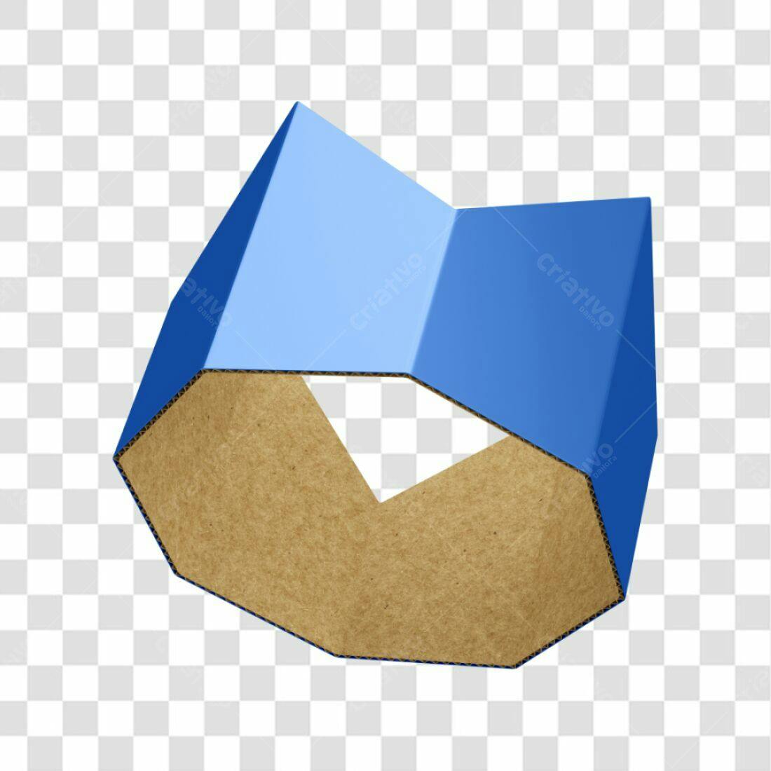 Modelo de Embalagem Azul e Marrom PNG com fundo transparente