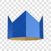 3d blue paper crown father's day man november blue with transparent background