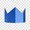 3d blue paper crown father's day man november blue with transparent background