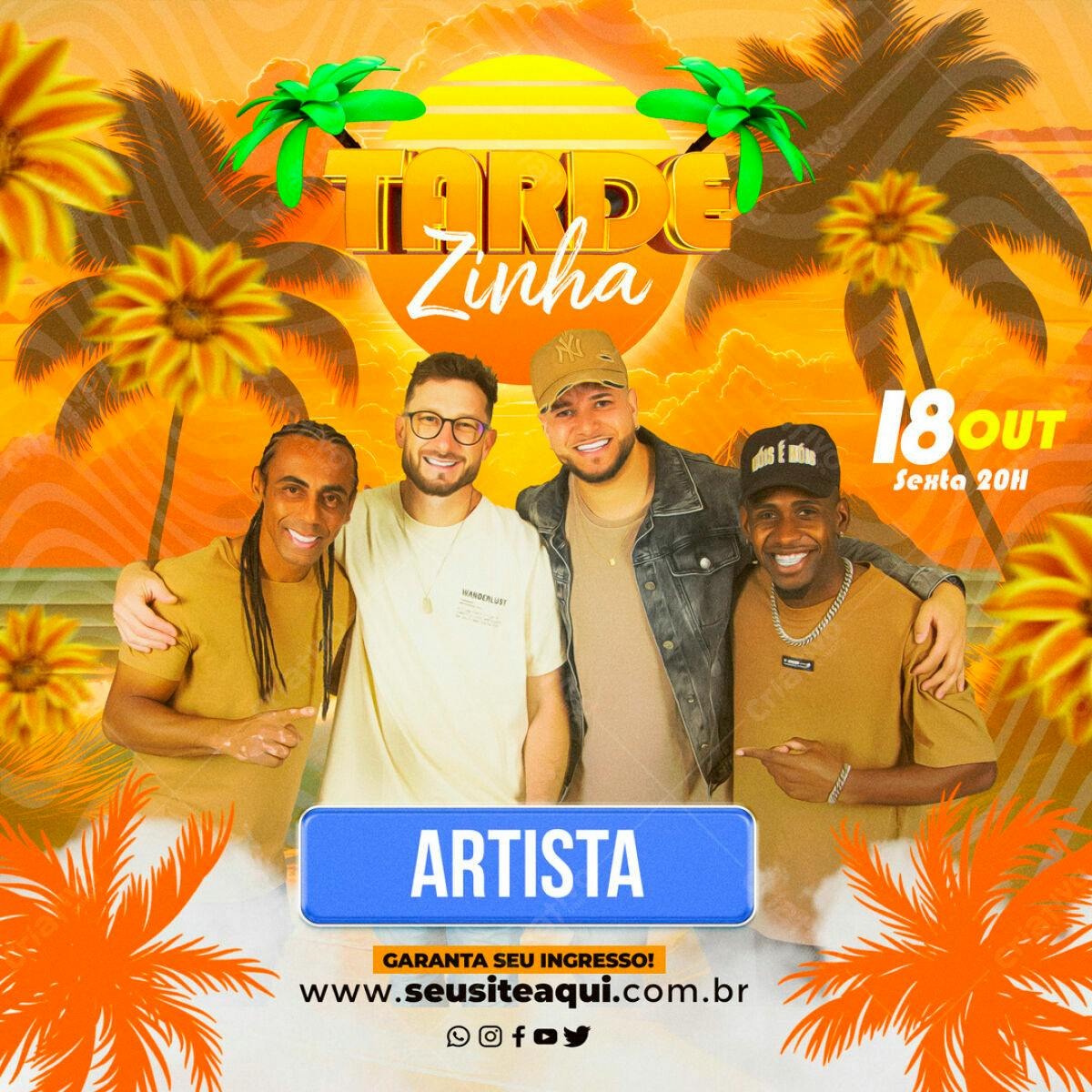 Flyer para Tarde Zinha PSD Editável