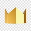 3d golden paper crown asset children's day king transparent background