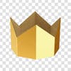 3d crown paper golden children's day king transparent background