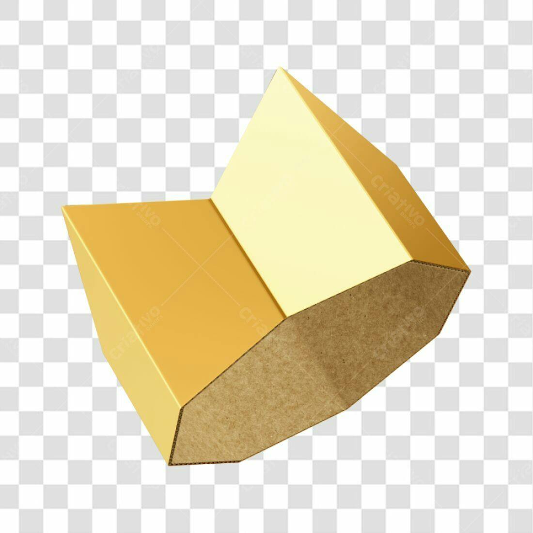 Mockup Embalagem Ouro e Kraft PNG com fundo transparente