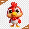 3d chicken red hen happy 06