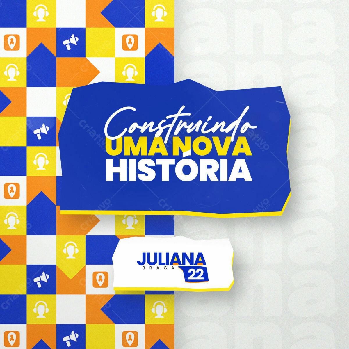 Post para Redes Sociais - Juliana Braga 22 PSD Editável