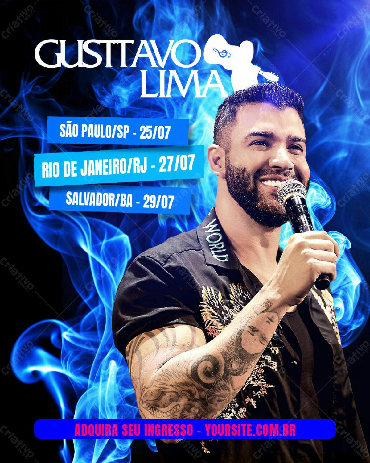 Flyer Gustavo Lima Shows PSD Editável