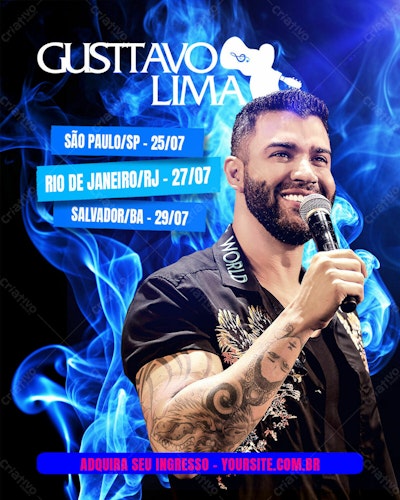 Flyer Gustavo Lima Shows PSD Editável