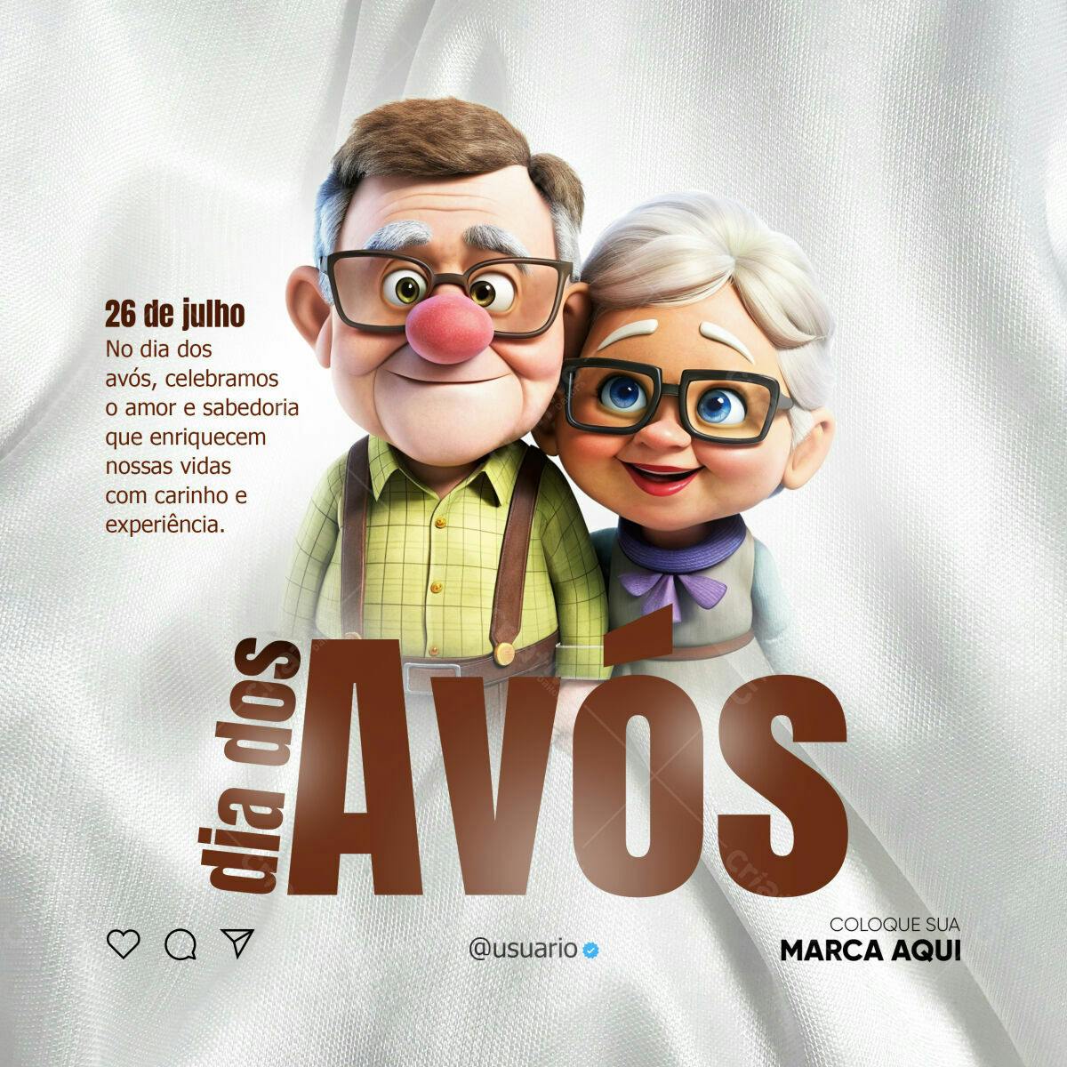 Flyer para o Dia dos Avós PSD Editável