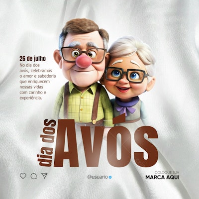 Flyer para o Dia dos Avós PSD Editável