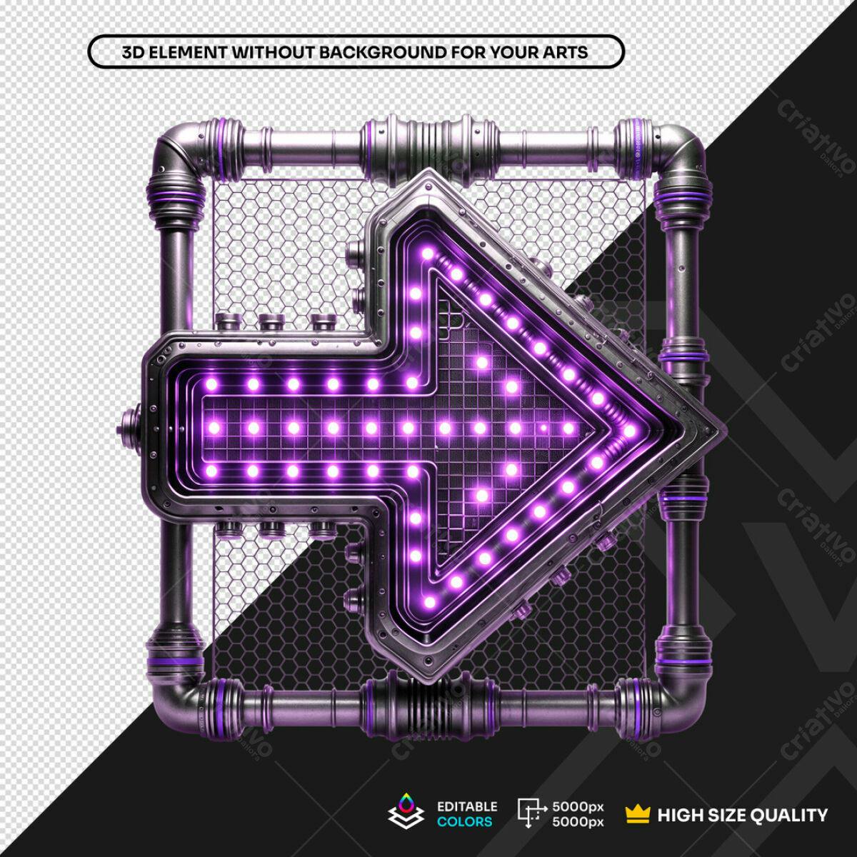 Seta Neon Industrial PSD Editável