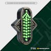 Green 3d upward industrial arrow with led