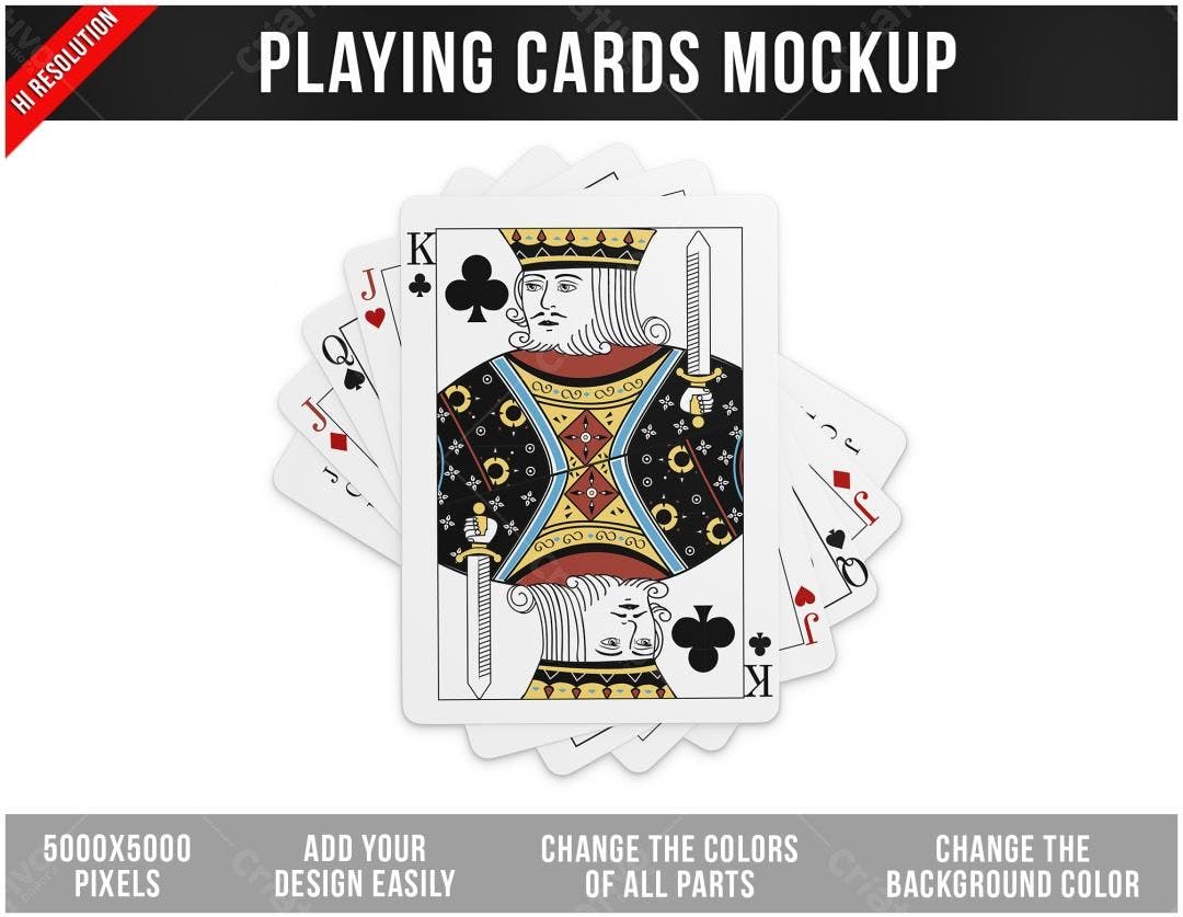 Mockup de Cartas de Baralho Realistas: Design Clássico