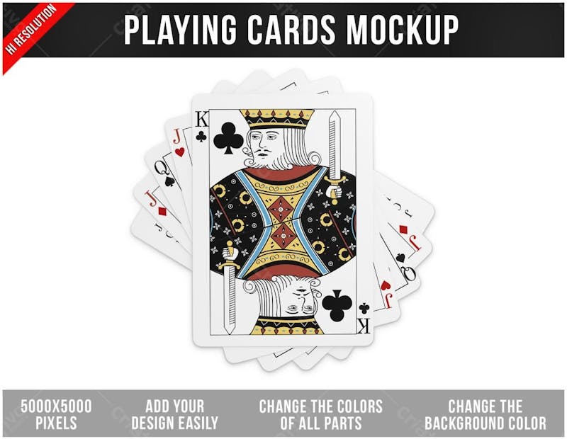 Cartas de baralho mockup