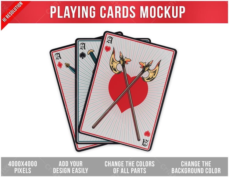 Cartas de baralho mockup