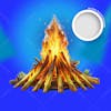 Bonfire with flames 3d element 01