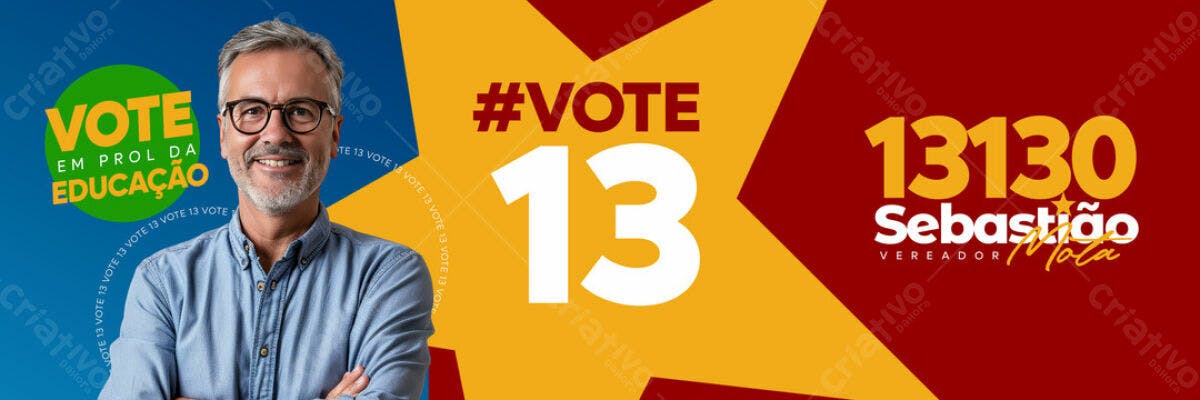 Banner Eleitoral para Vereador PSD Editável