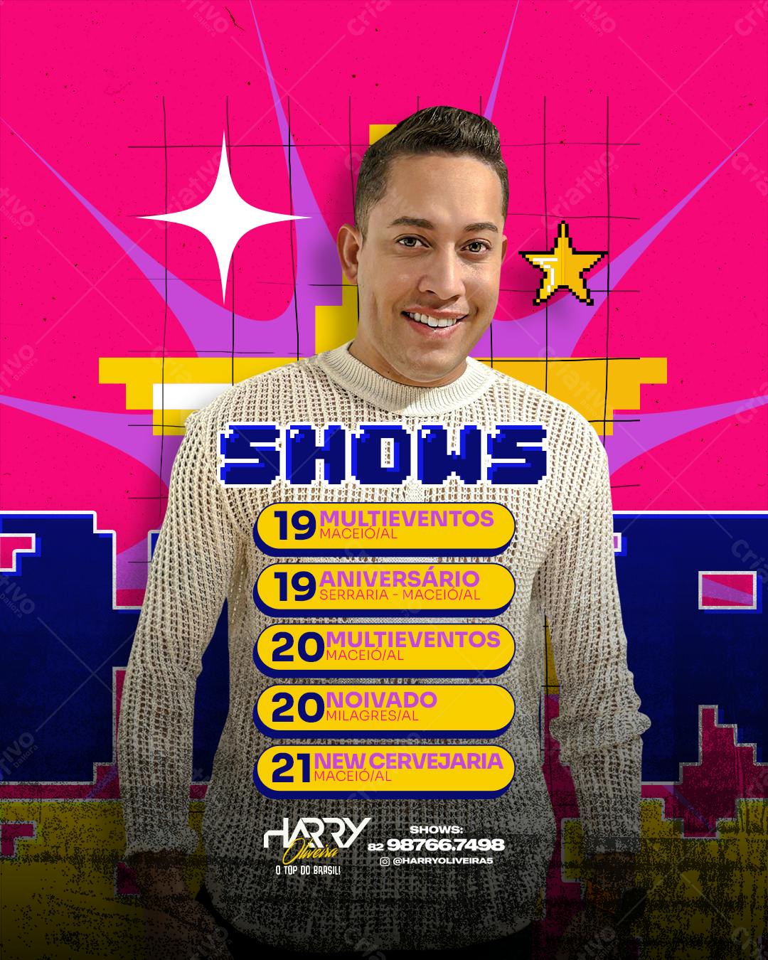 Flyer Shows Harry Oliveira PSD Editável