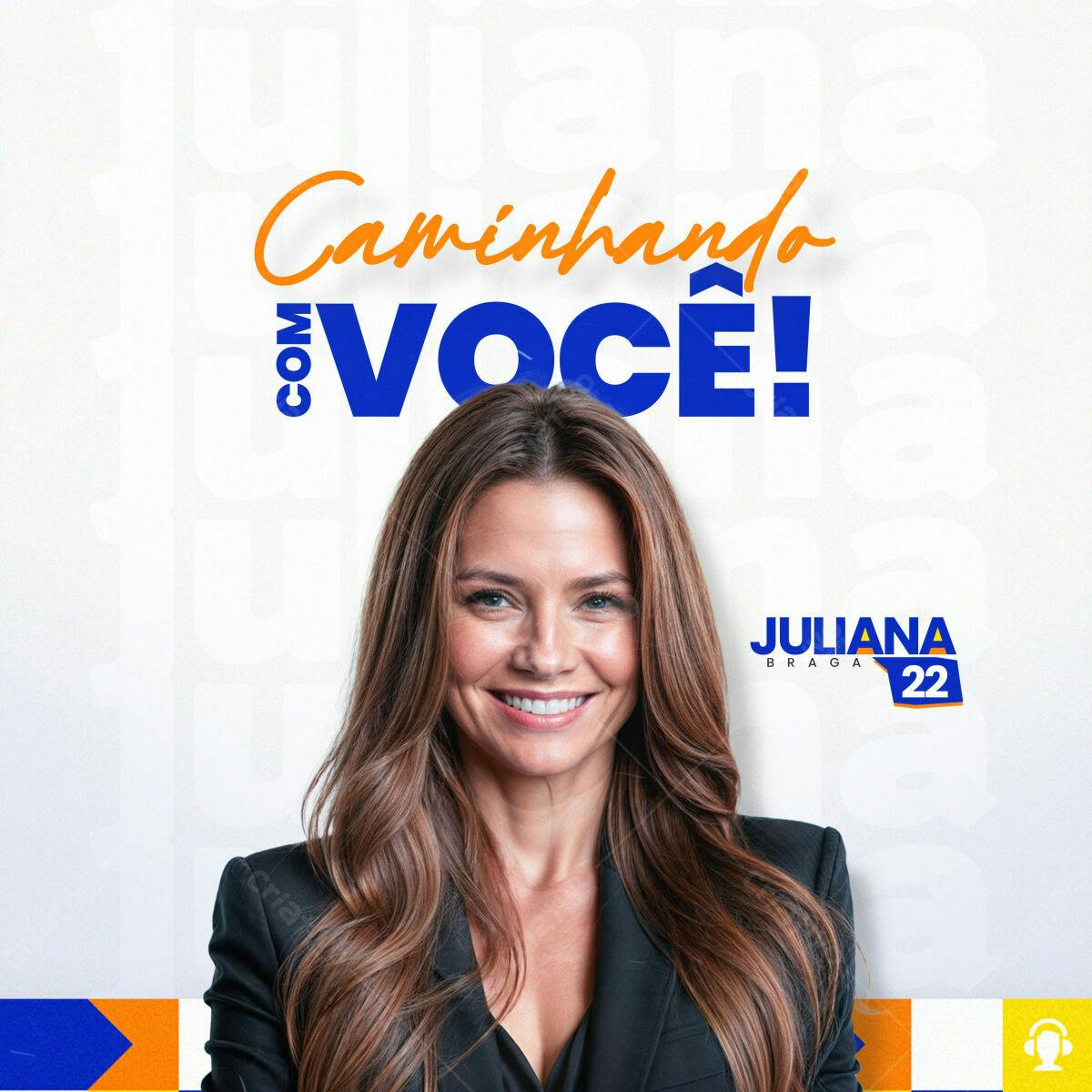 Postagem para Campanha Política Juliana Braga 22 PSD Editável
