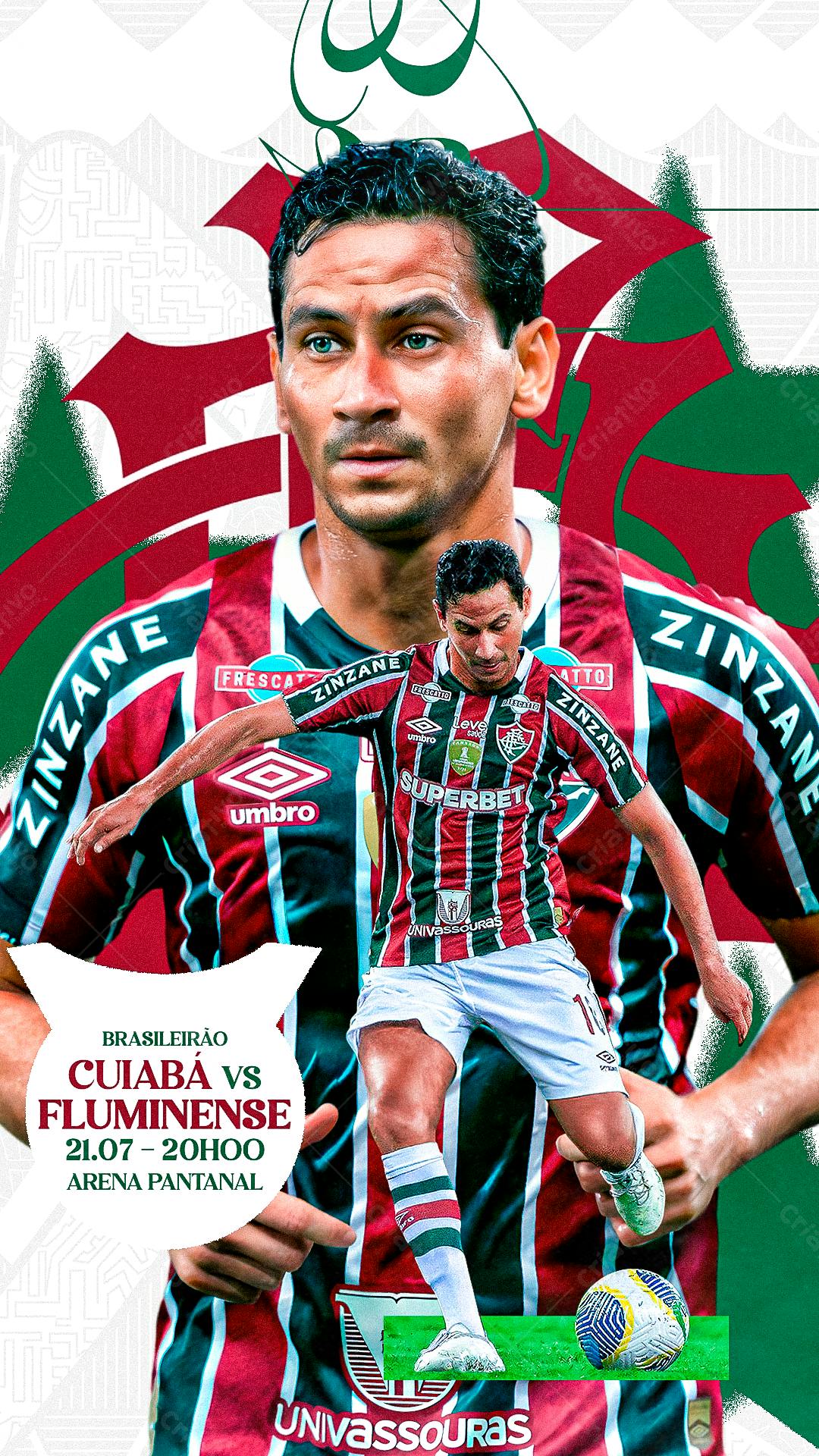 Flyer Cuiabá x Fluminense Brasileirão PSD Editável