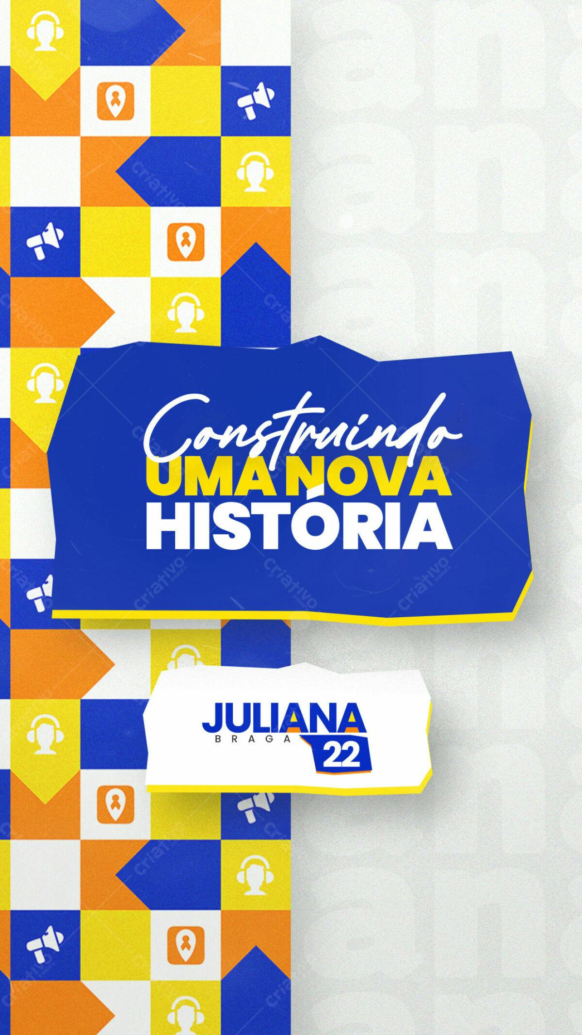 Flyer para Campanha Juliana Braga 22 PSD Editável