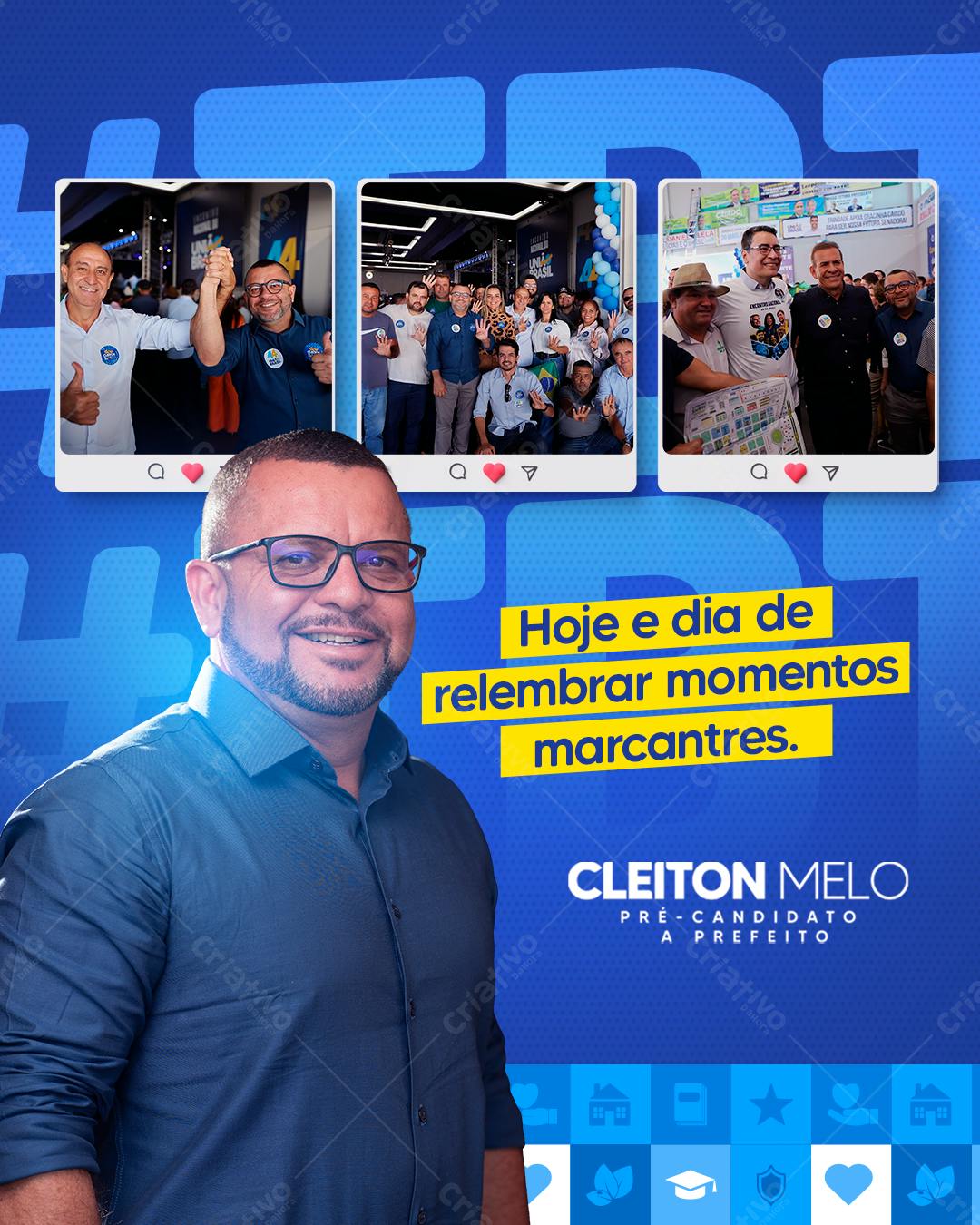 Postagem de Redes Sociais para Campanha Política PSD Editável
