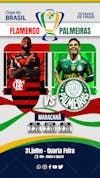 Flyer esportivo flamengo vs palmeiras copa do brasil 2024