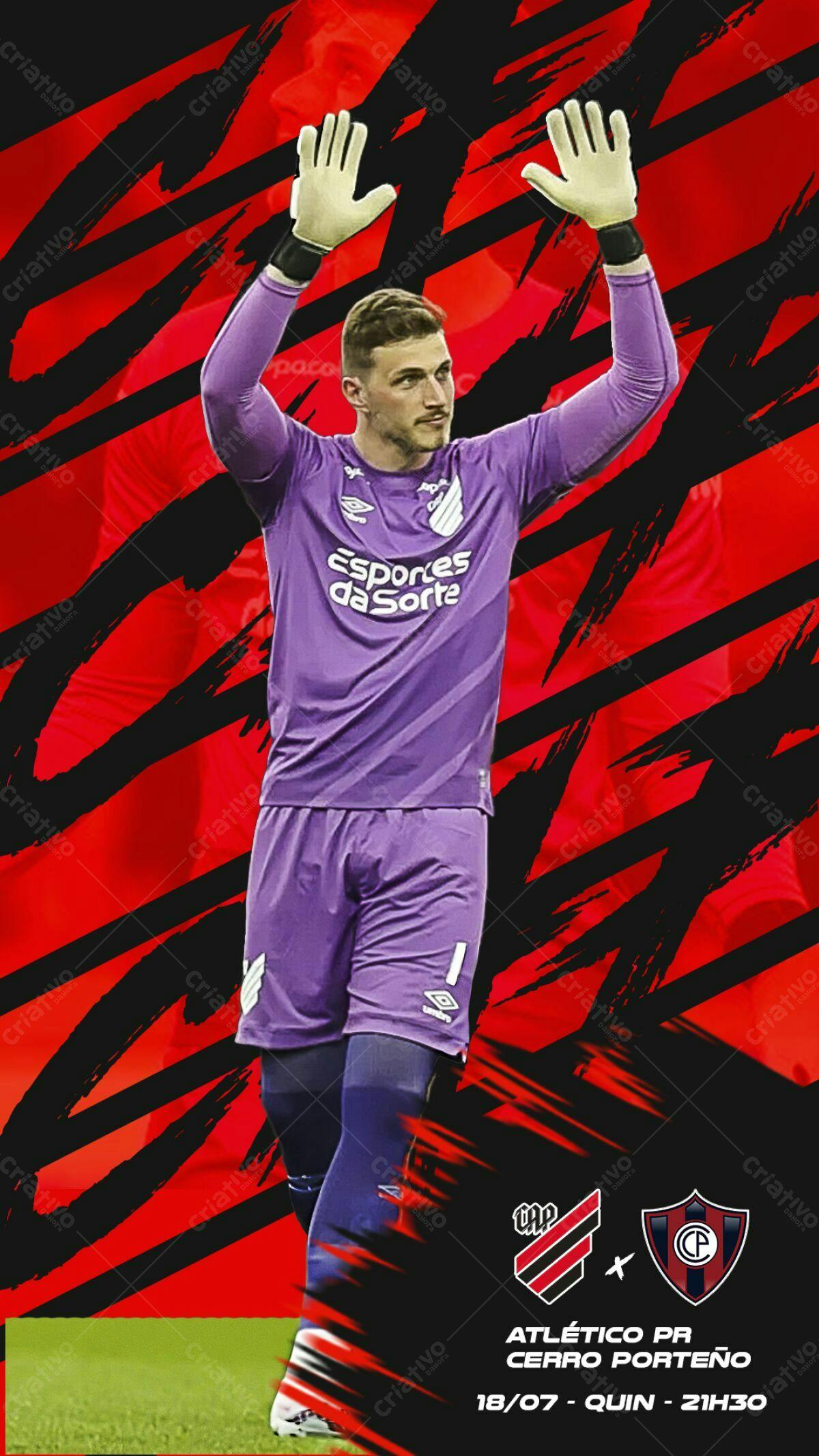 Poster Atlético PR x Cerro Porteño PSD Editável