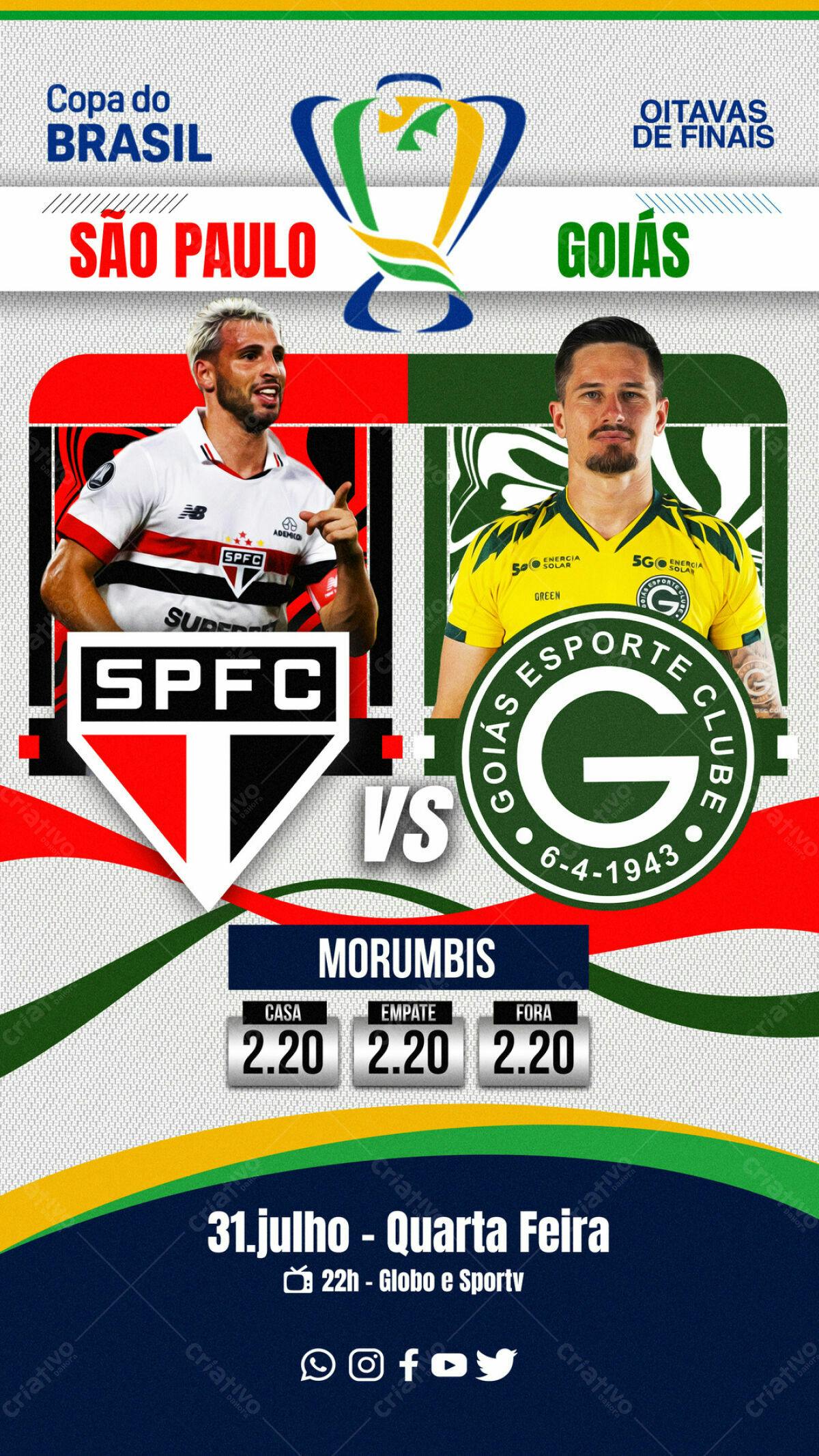 Flyer Jogo de Futebol Copa do Brasil PSD Editável