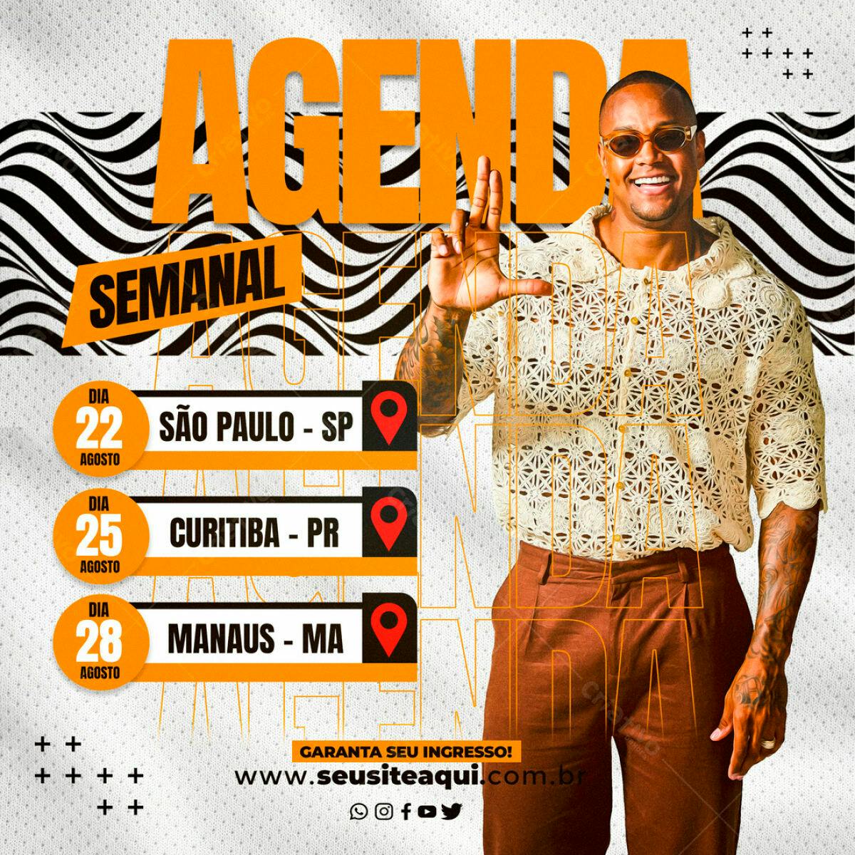 Flyer Agenda Semanal Show PSD Editável