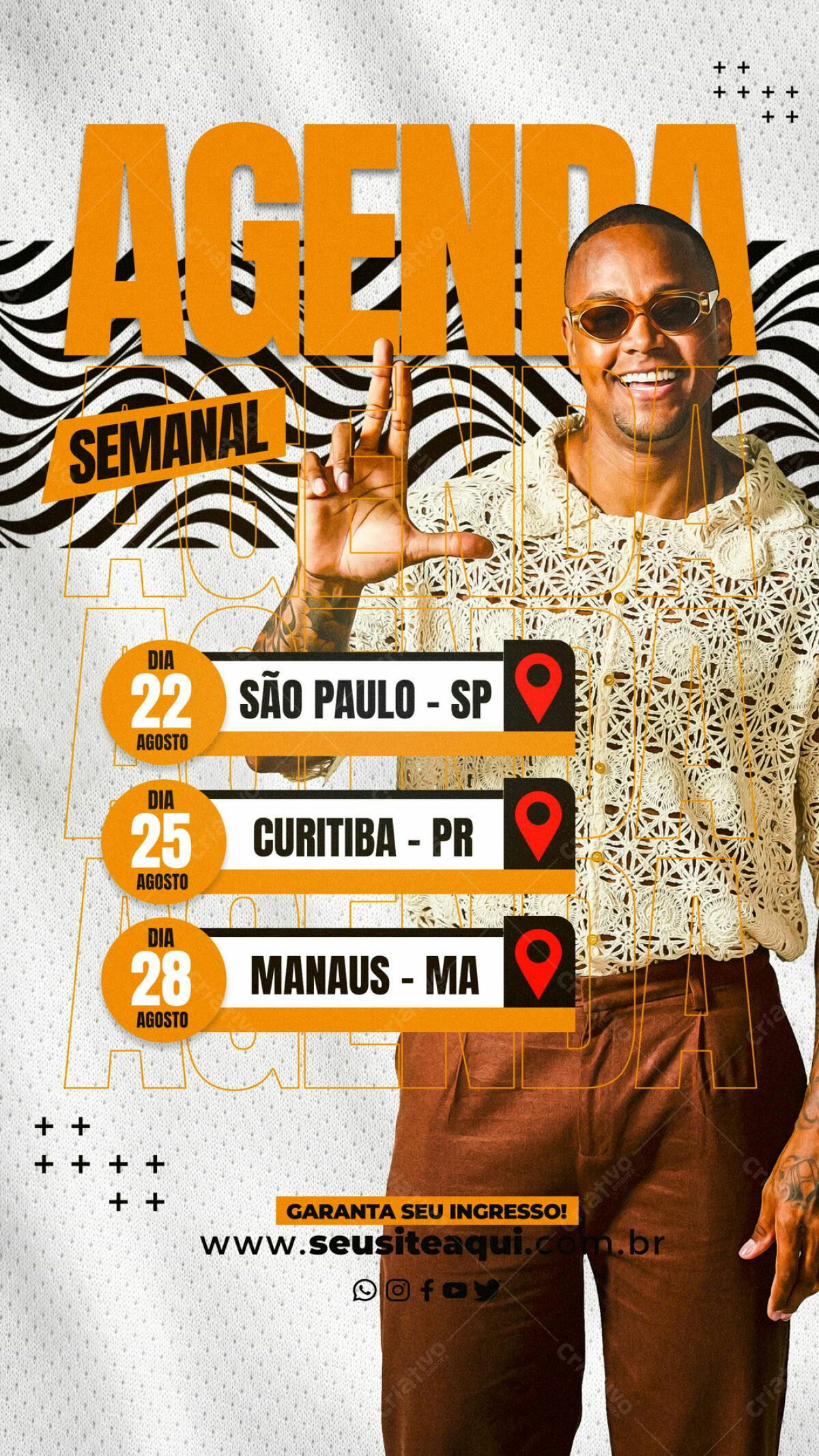 Flyer Agenda Semanal Show PSD Editável