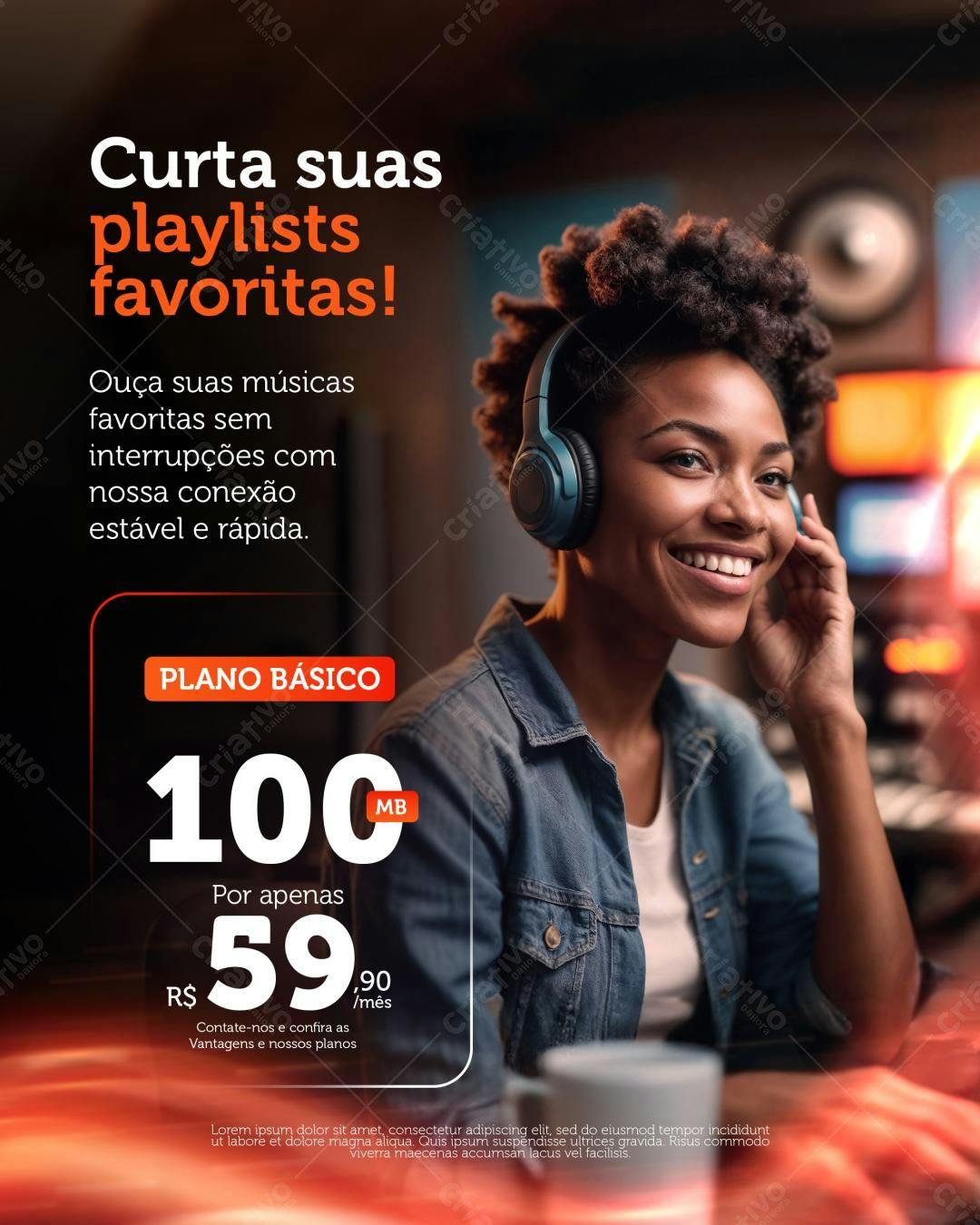Flyer Plano de Música PSD Editável