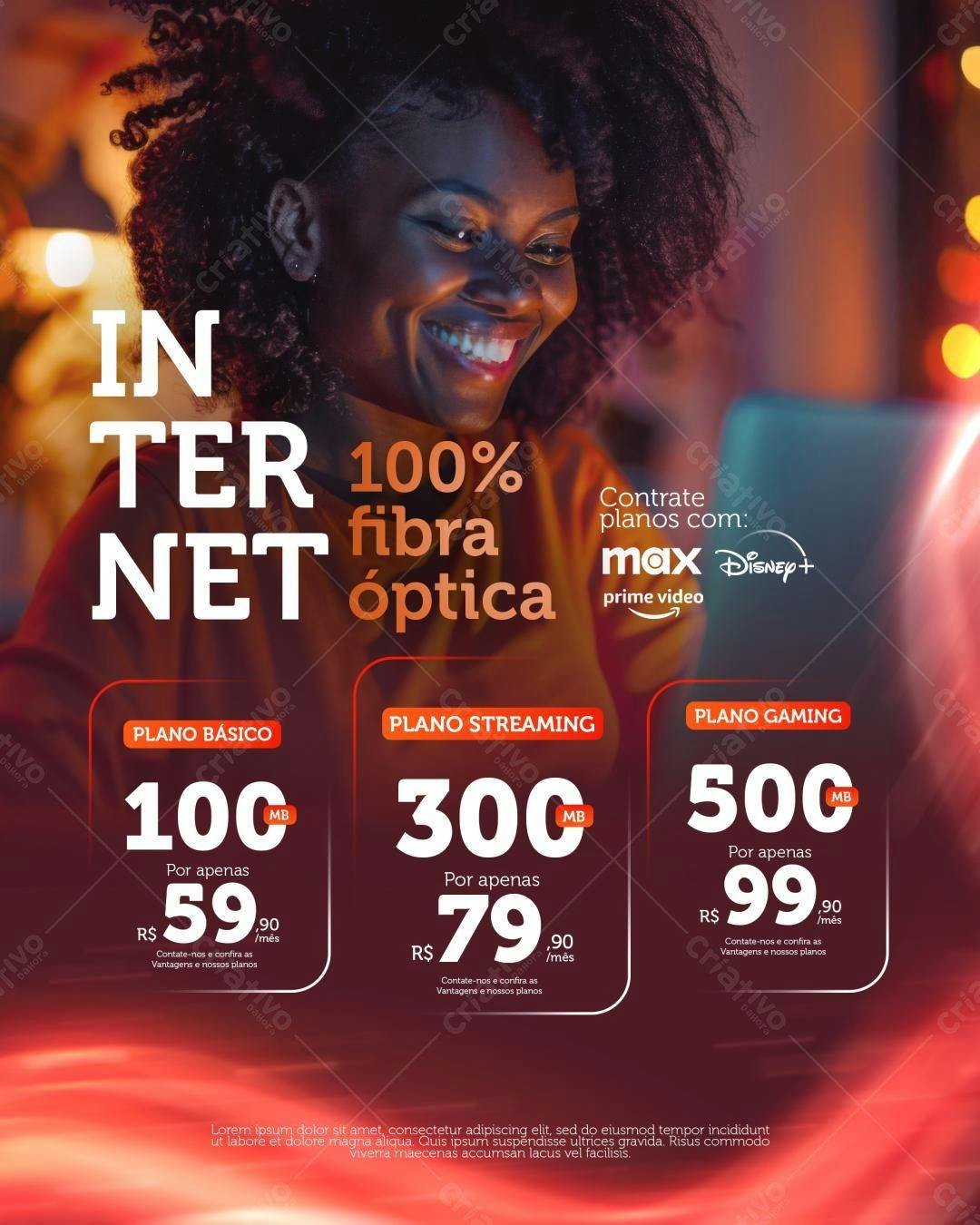 Flyer Internet Fibra Ótica PSD Editável