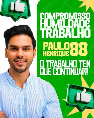 Arte social media eleições 2024 o trabalhao tem que continuar