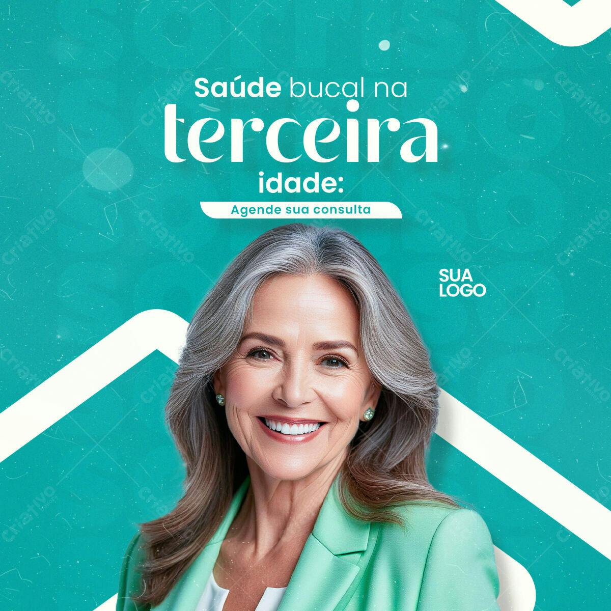 Post para Saúde Bucal na Terceira Idade PSD Editável
