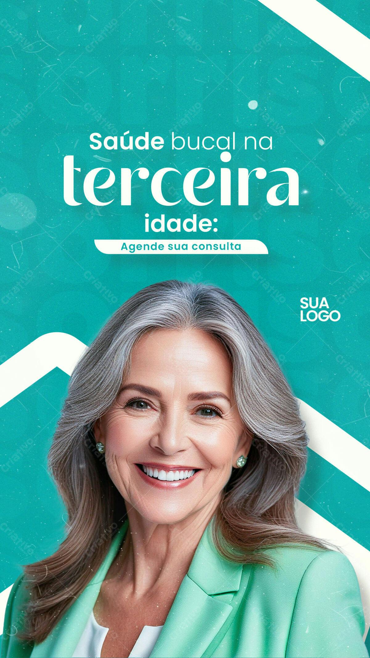 Post para Saúde Bucal na Terceira Idade PSD Editável