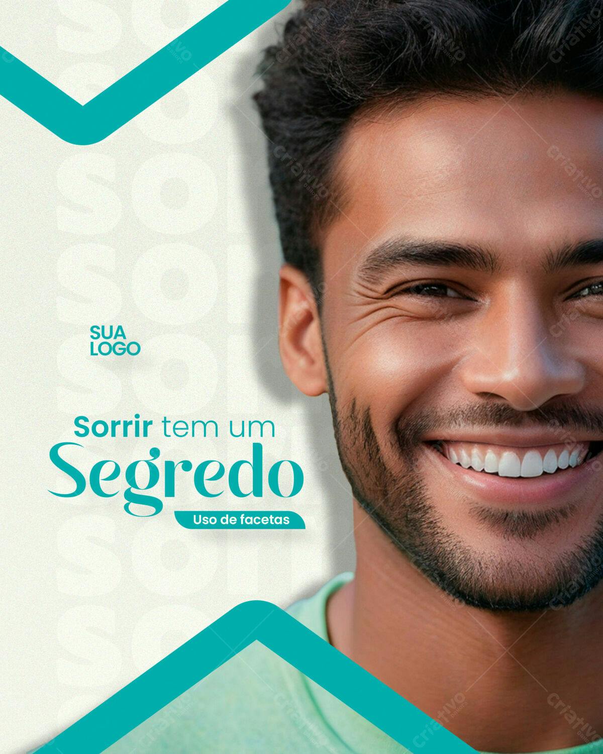 Flyer Odontológico Sorrir tem um Segredo PSD Editável