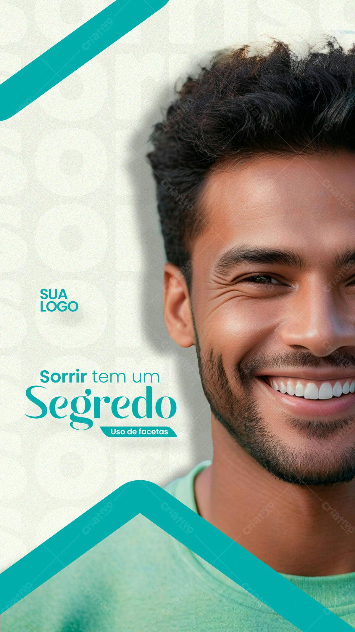 Flyer Odontológico Sorrir tem um Segredo PSD Editável