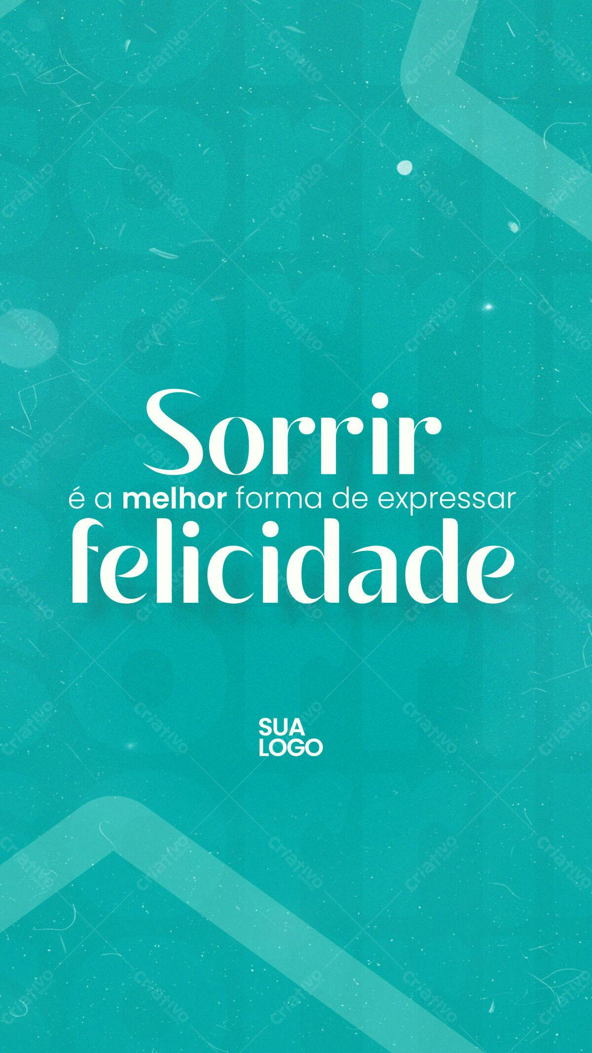 Flyer Motivacional Sorrir é Felicidade PSD Editável