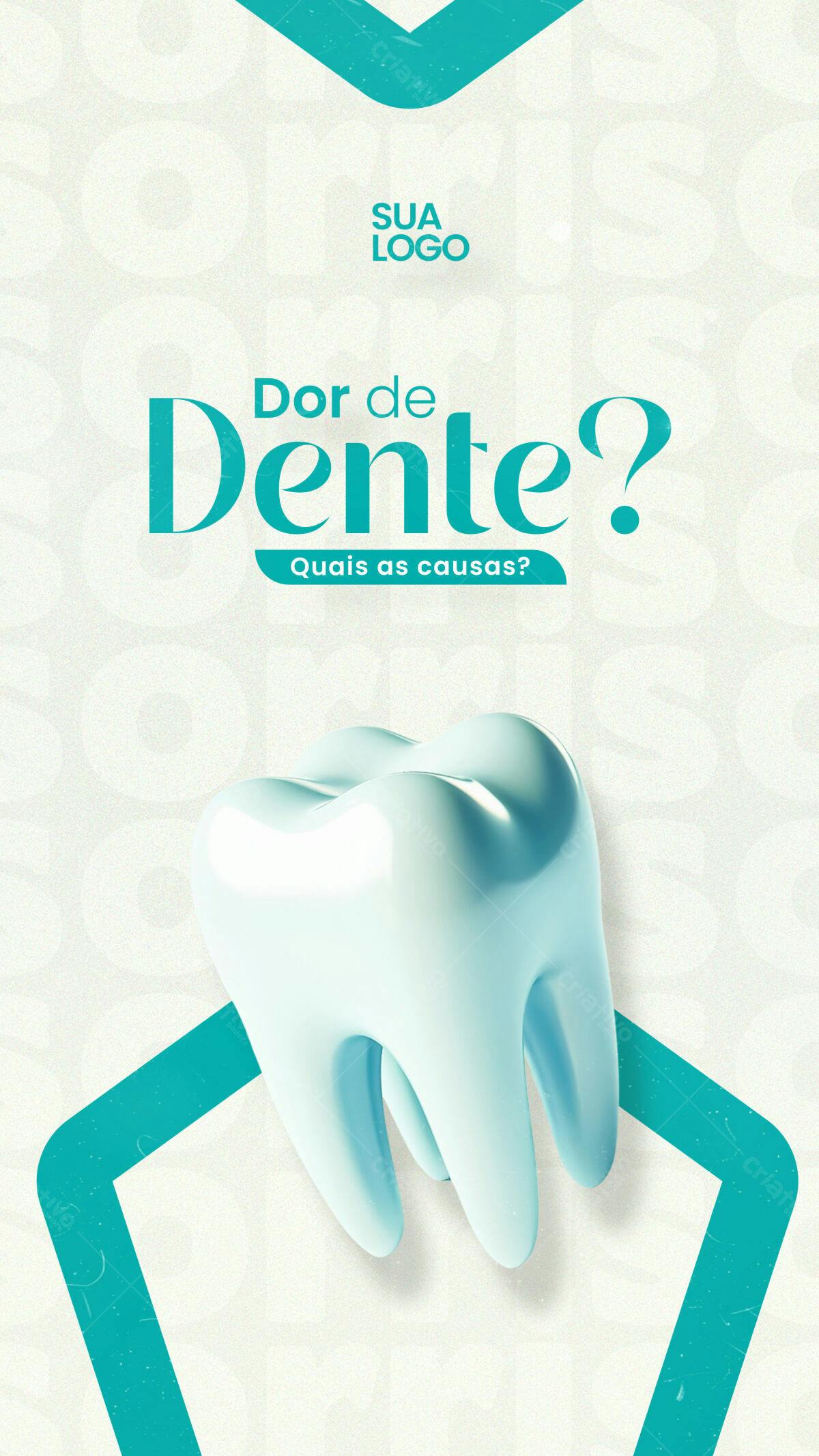 Flyer sobre Dor de Dente PSD Editável