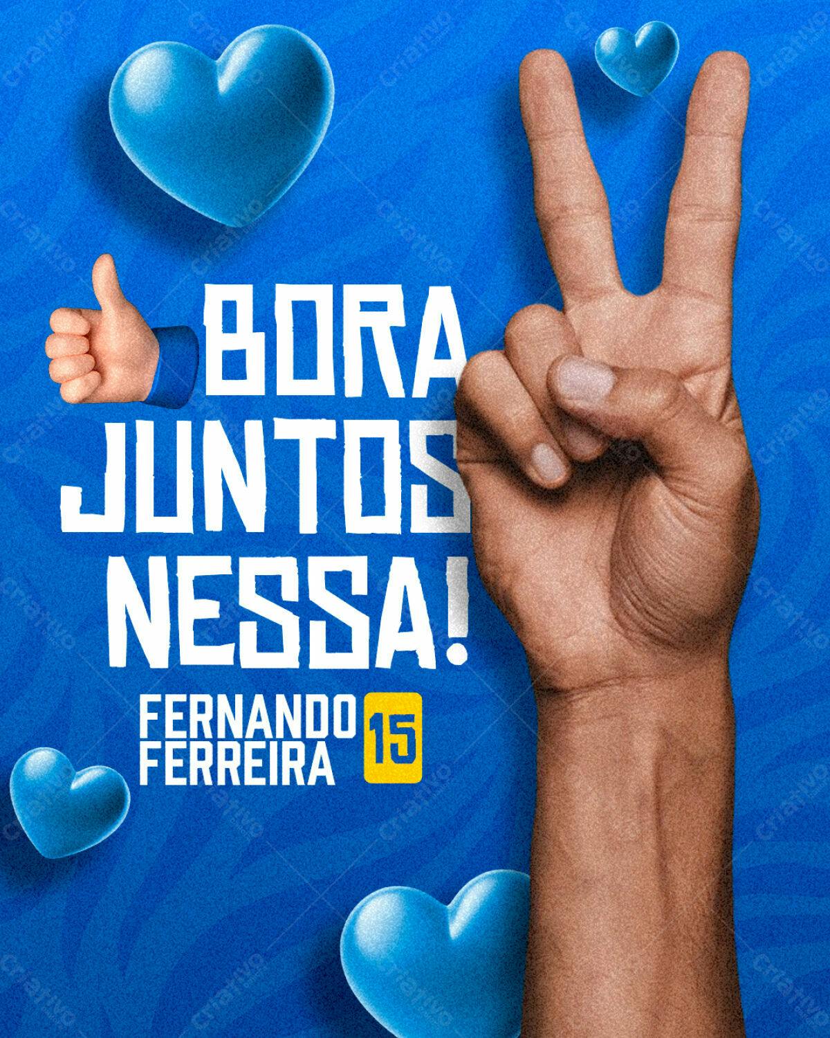 Flyer Campanha Política Fernando Ferreira 15 PSD Editável
