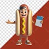 3d element, character, boy, dressed as a cheerful hot dog, 04