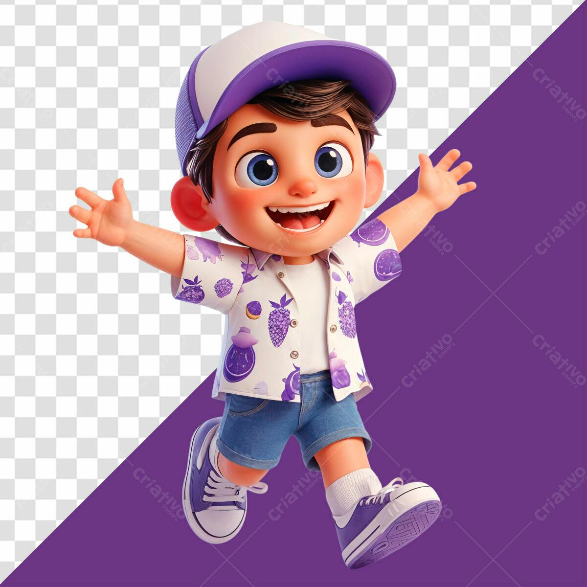Personagem Cartoon Divertido PSD Editável