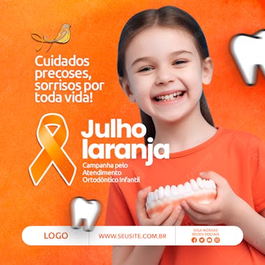 Junho laranja campanha pelo atendimento ortodôntico infantil