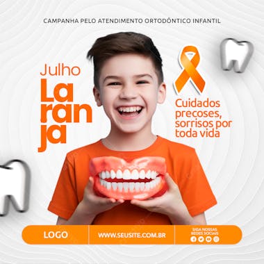 Junho laranja campanha pelo atendimento ortodôntico infantil