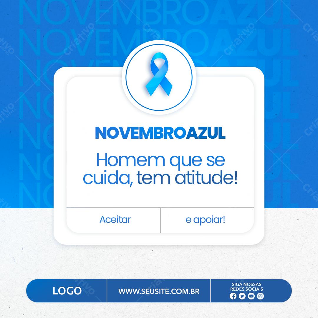 Post para Novembro Azul PSD Editável