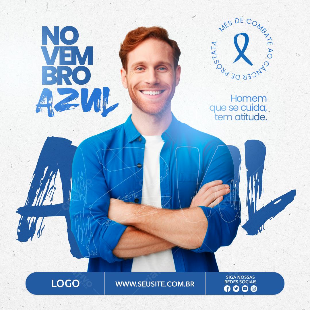 Post para Novembro Azul PSD Editável