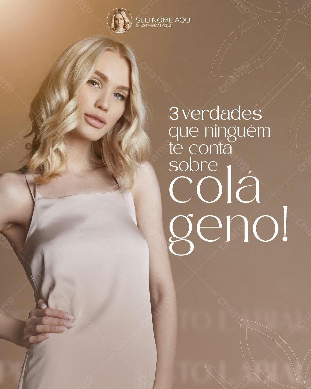 Post para Redes Sociais sobre Colágeno PSD Editável