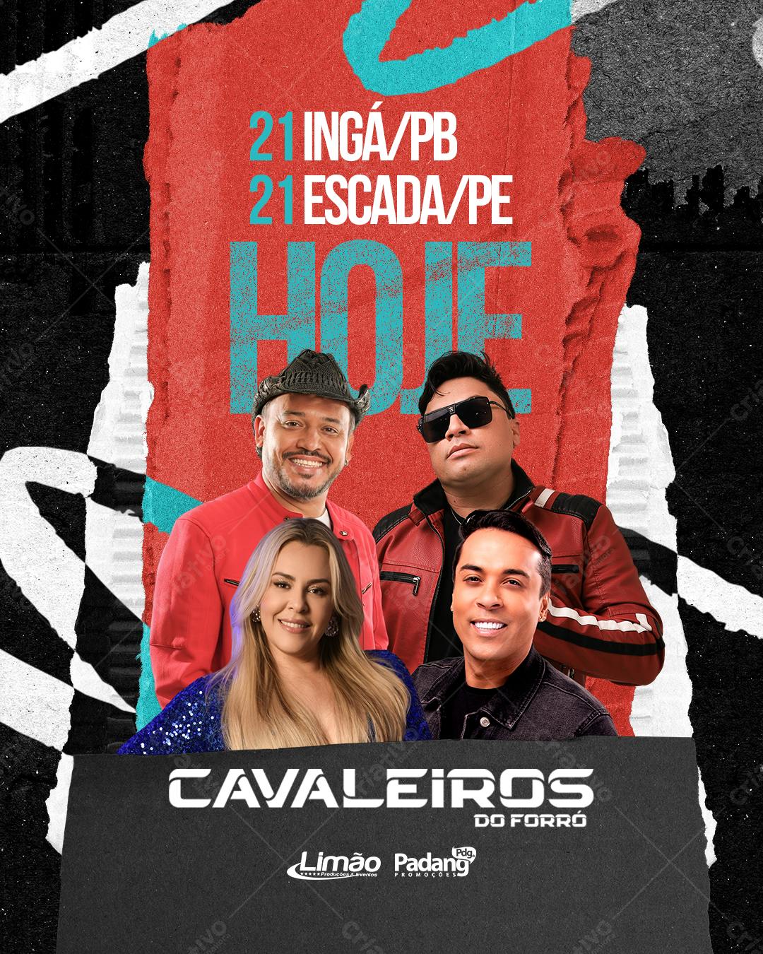 Flyer Cavaleiros do Forró Ingá e Escada PSD Editável